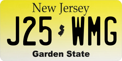NJ license plate J25WMG