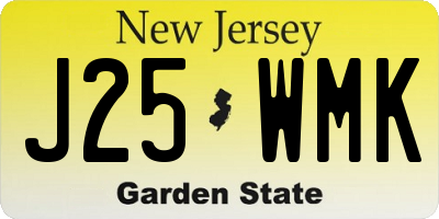 NJ license plate J25WMK