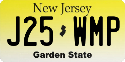 NJ license plate J25WMP
