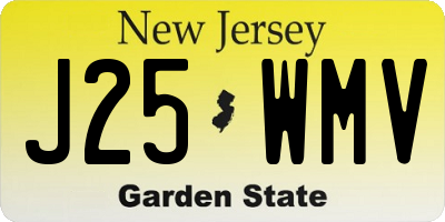 NJ license plate J25WMV