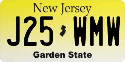 NJ license plate J25WMW