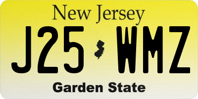 NJ license plate J25WMZ