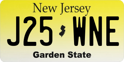 NJ license plate J25WNE