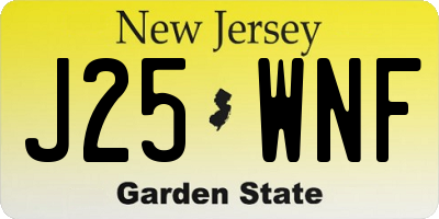 NJ license plate J25WNF