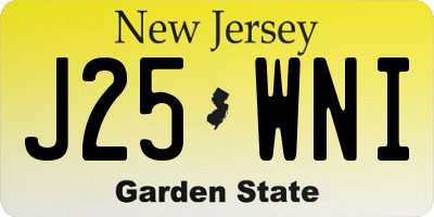 NJ license plate J25WNI