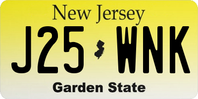 NJ license plate J25WNK