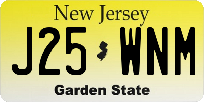 NJ license plate J25WNM
