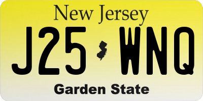 NJ license plate J25WNQ