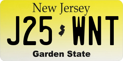 NJ license plate J25WNT