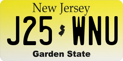 NJ license plate J25WNU