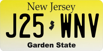 NJ license plate J25WNV