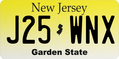 NJ license plate J25WNX