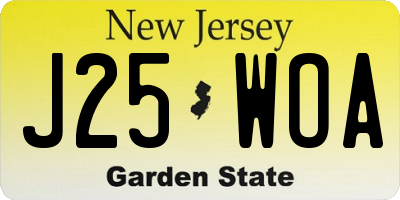 NJ license plate J25WOA
