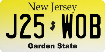 NJ license plate J25WOB