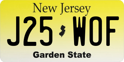 NJ license plate J25WOF