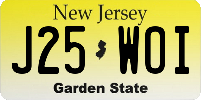 NJ license plate J25WOI