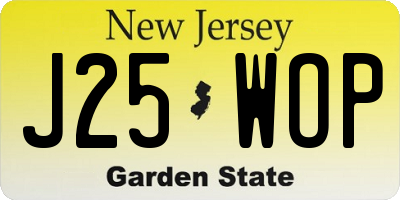 NJ license plate J25WOP