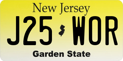 NJ license plate J25WOR