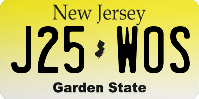 NJ license plate J25WOS