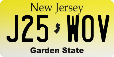 NJ license plate J25WOV