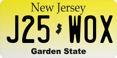 NJ license plate J25WOX