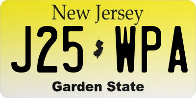 NJ license plate J25WPA