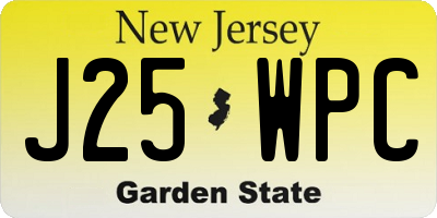 NJ license plate J25WPC