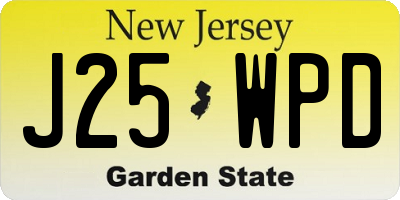 NJ license plate J25WPD