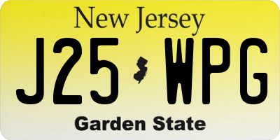 NJ license plate J25WPG