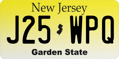 NJ license plate J25WPQ
