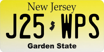 NJ license plate J25WPS