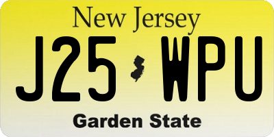 NJ license plate J25WPU