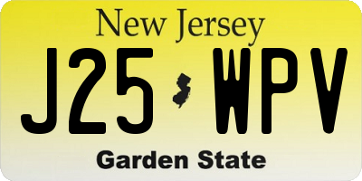 NJ license plate J25WPV