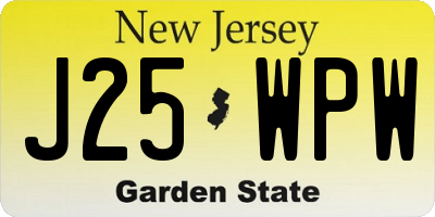 NJ license plate J25WPW