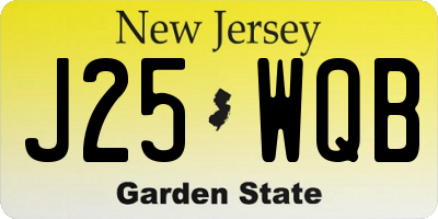 NJ license plate J25WQB