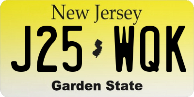 NJ license plate J25WQK