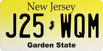 NJ license plate J25WQM