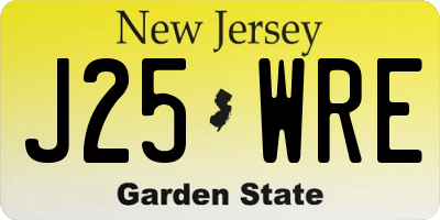 NJ license plate J25WRE