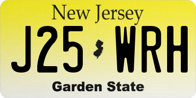 NJ license plate J25WRH