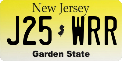 NJ license plate J25WRR