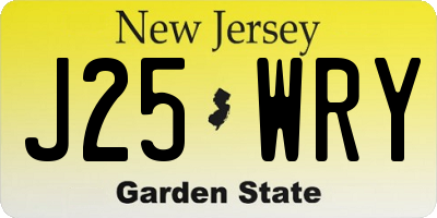 NJ license plate J25WRY