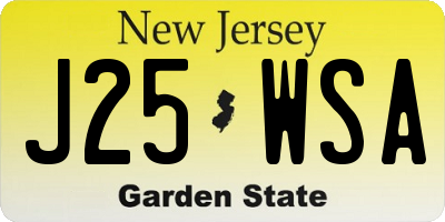 NJ license plate J25WSA