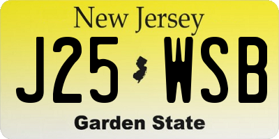 NJ license plate J25WSB
