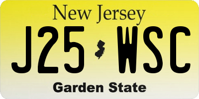 NJ license plate J25WSC