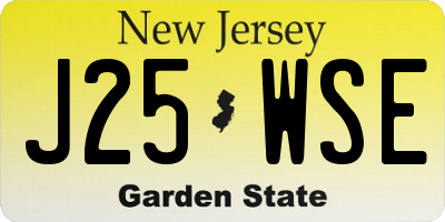 NJ license plate J25WSE