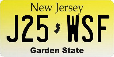 NJ license plate J25WSF
