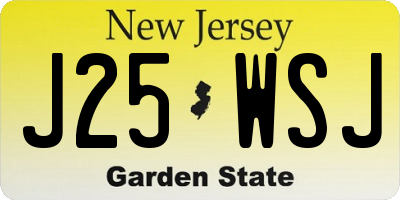 NJ license plate J25WSJ