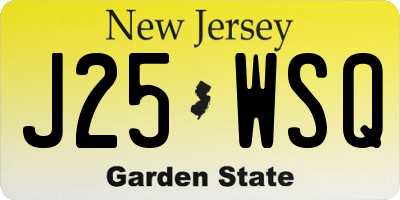 NJ license plate J25WSQ
