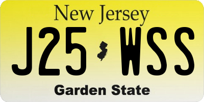 NJ license plate J25WSS