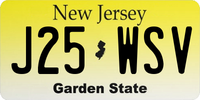 NJ license plate J25WSV